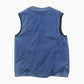 Vintage Fur Lined Vest - Blue