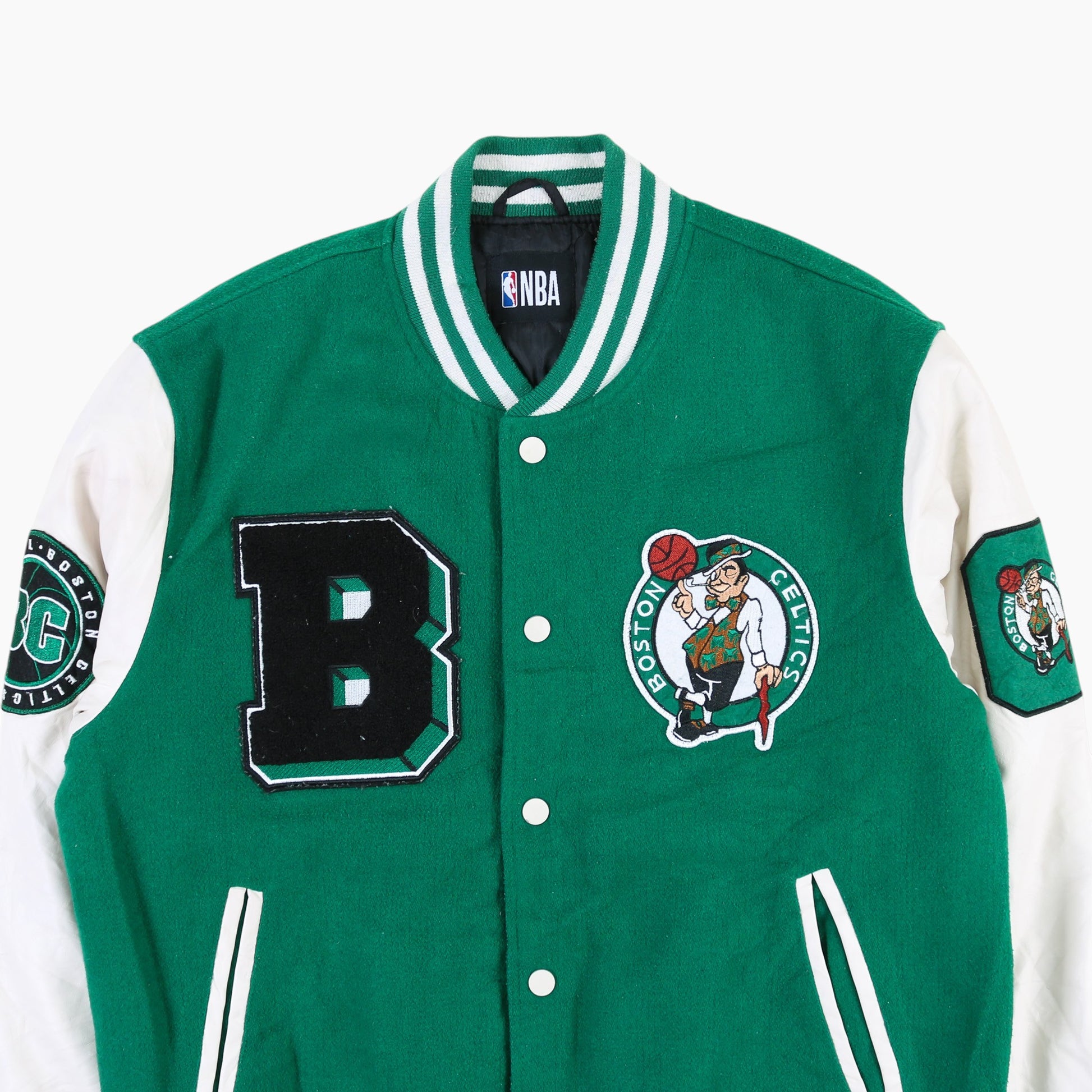 Vintage Varsity 'Boston Celtics' Bomber Jacket - Green
