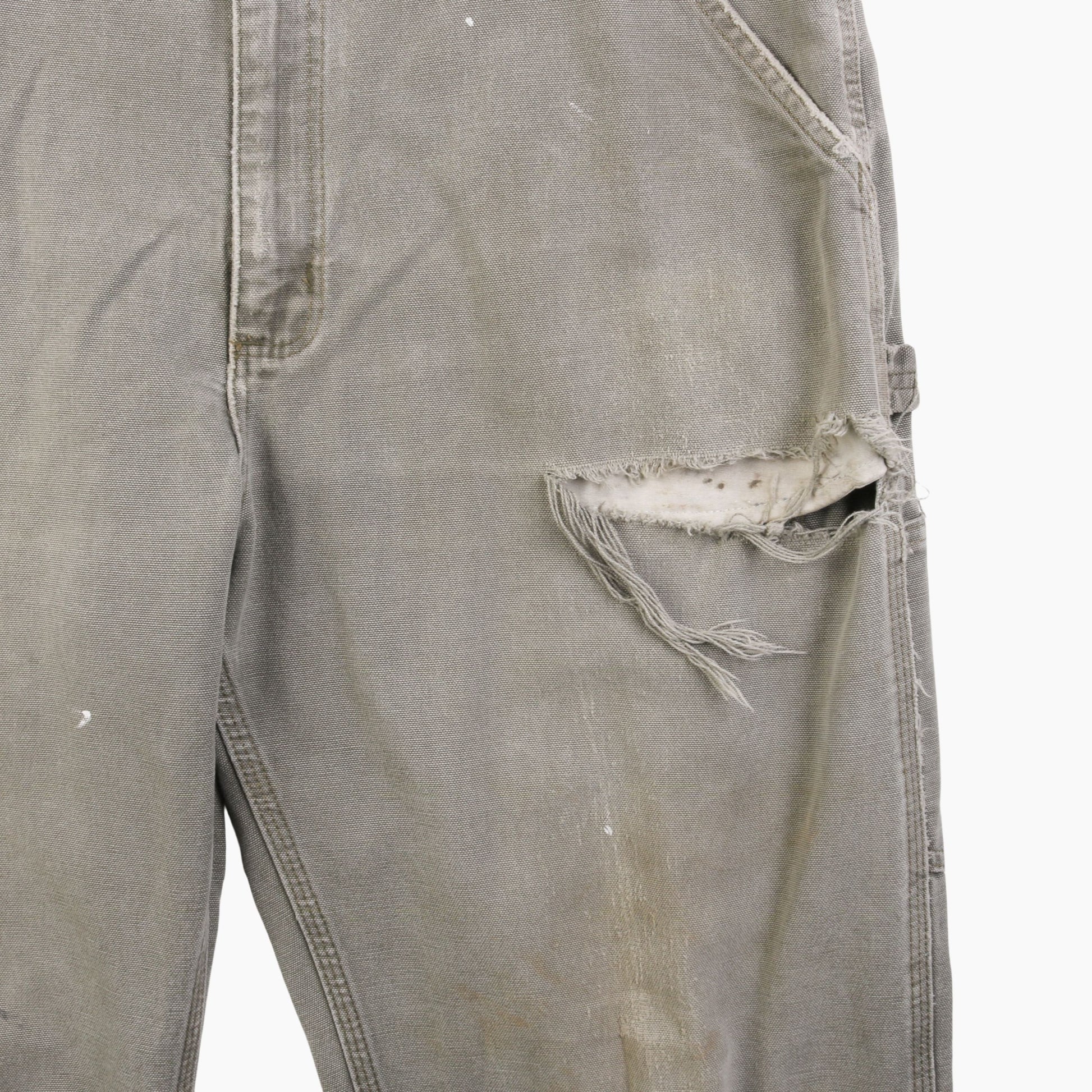 No Boundaries Canvas Carpenter Pants Size 36X31 Green 100% Cotton Workwear