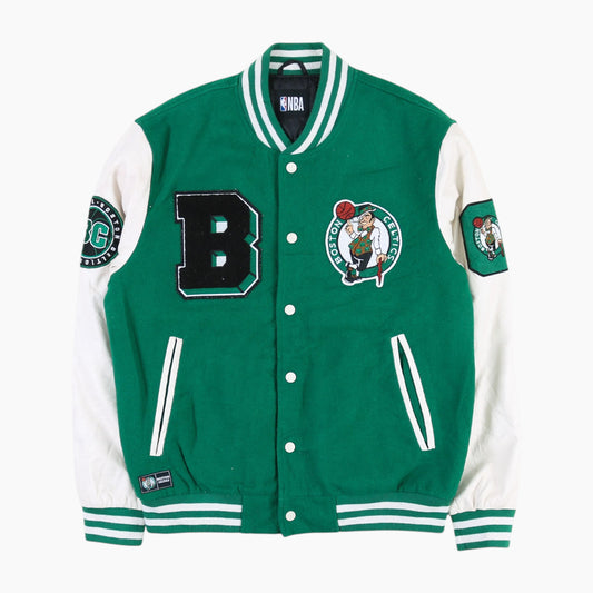 Vintage Varsity 'Boston Celtics' Bomber Jacket - Green