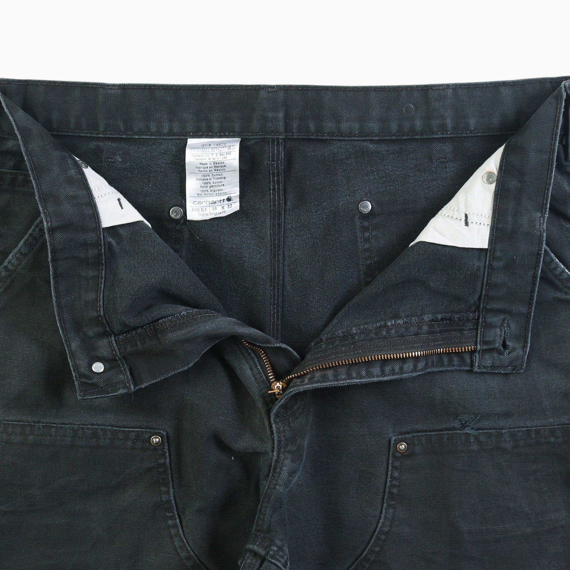 Double Knee Carpenter Shorts - Black - 36"