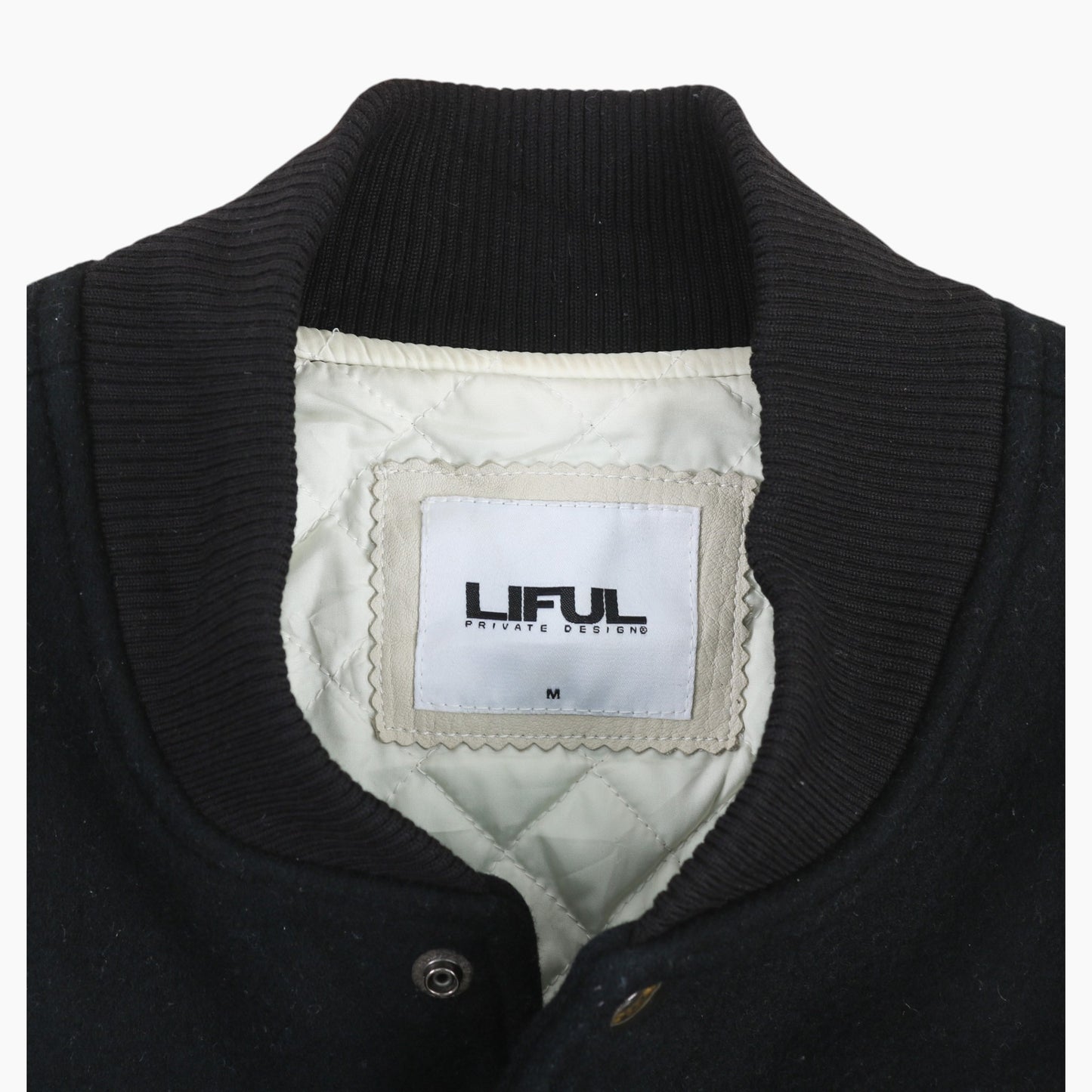 Vintage Varsity 'Liful' Bomber Jacket - Black