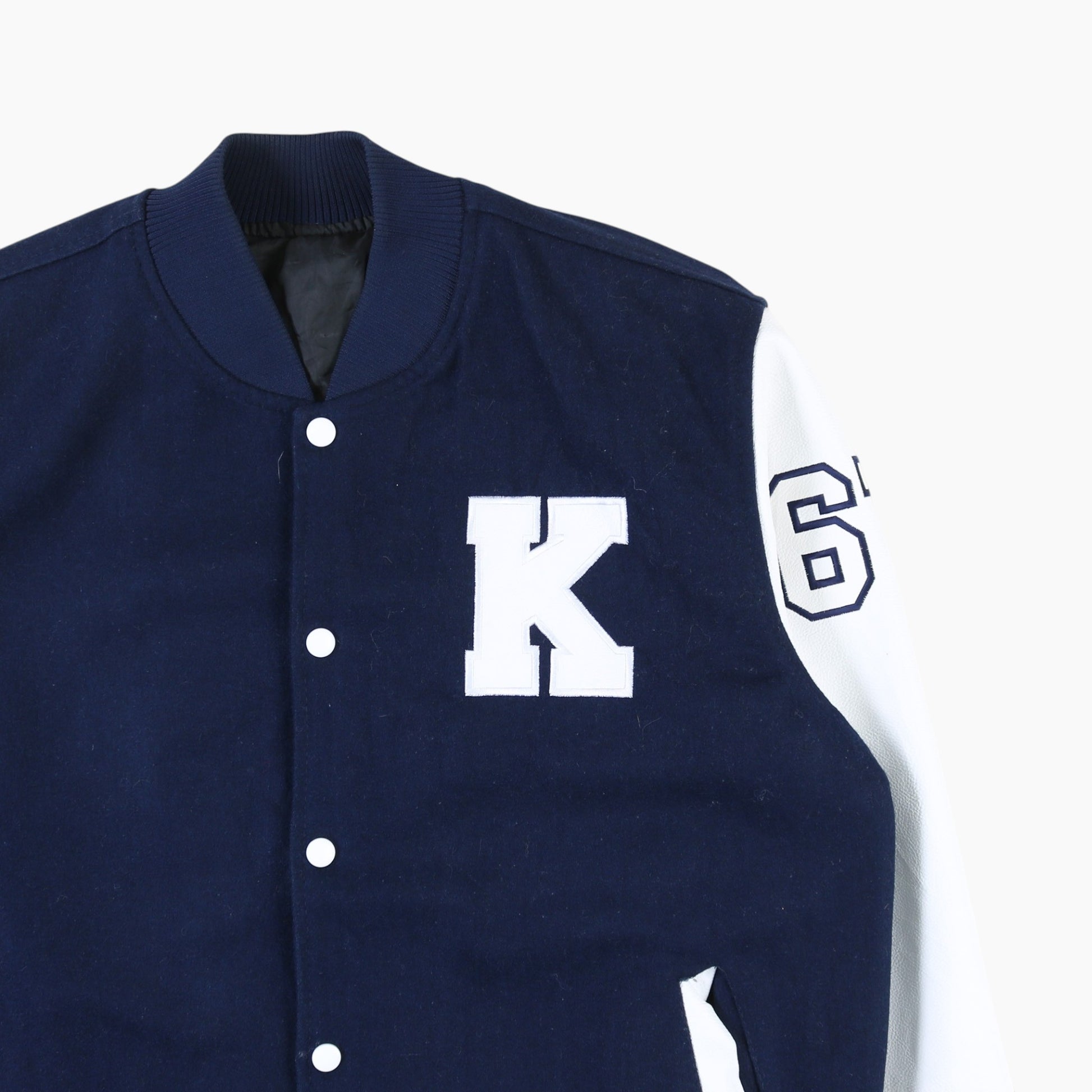 Vintage Varsity 'K' Bomber Jacket - Navy