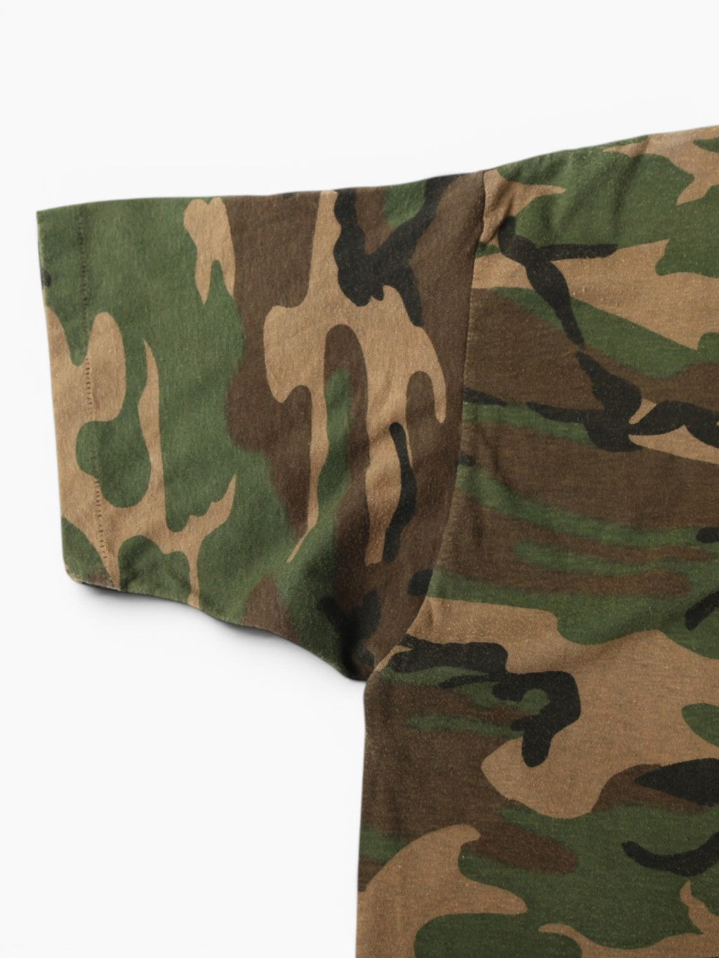 Single Stitch Woodland Camouflage Pocket T-Shirt