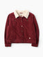 Lined Cord Trucker Jacket - Red