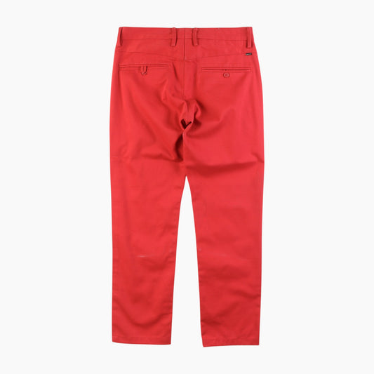 Vintage Gold Tab Pants - Red