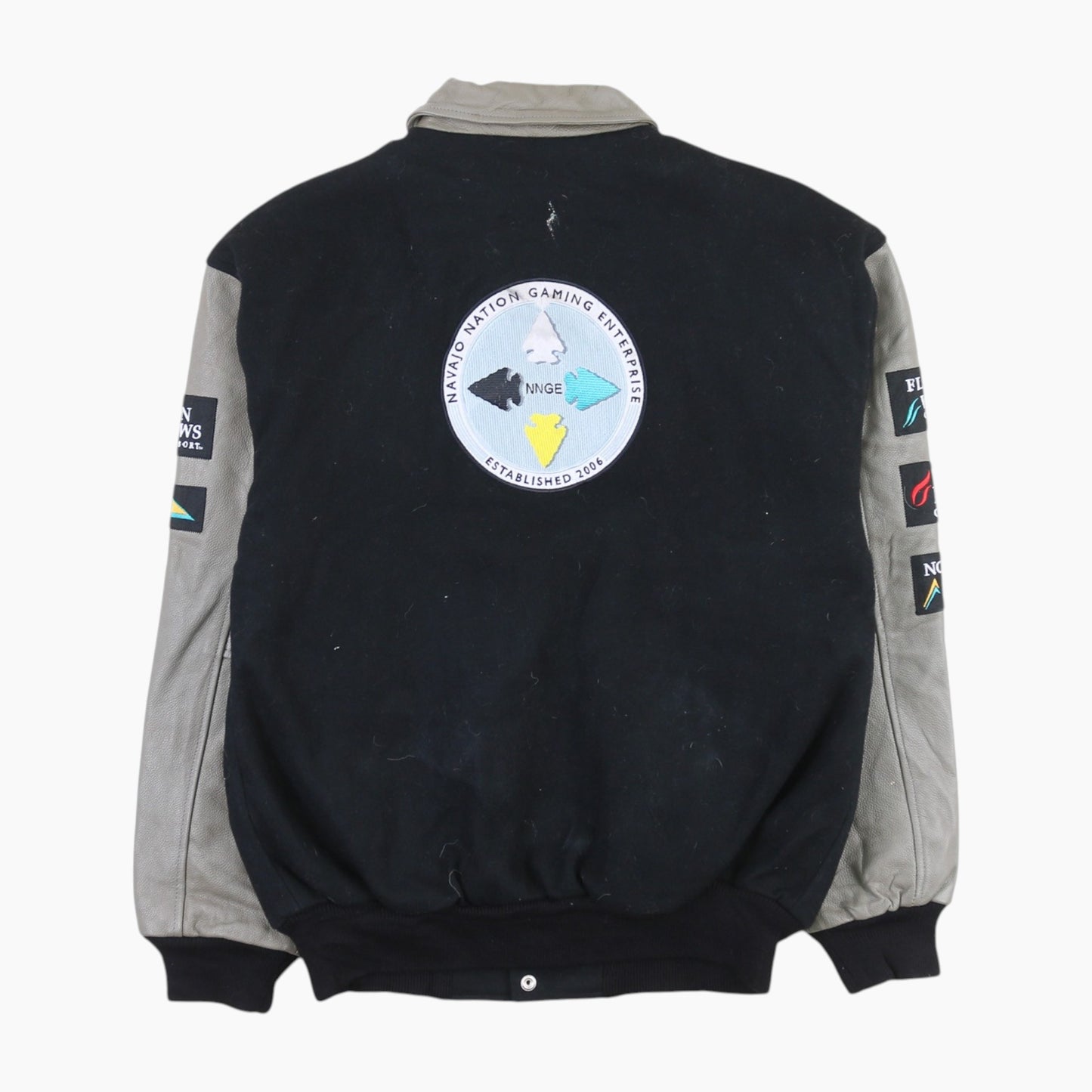 Vintage Varsity 'Navajo Nation Gaming' Bomber Jacket - Black