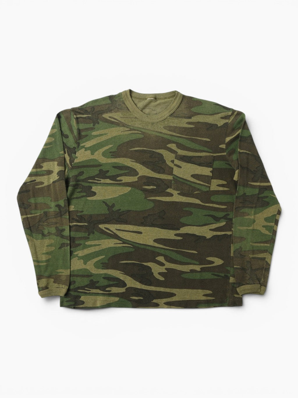 Single Stitch Woodland Camouflage Pocket T-Shirt