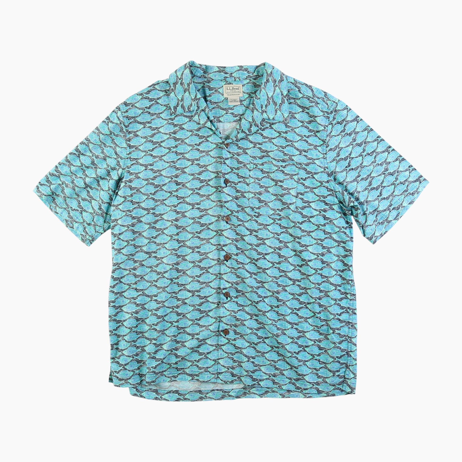 Vintage Shirt - Blue Fish Print
