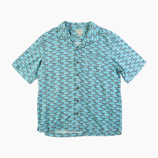 Vintage Shirt - Blue Fish Print