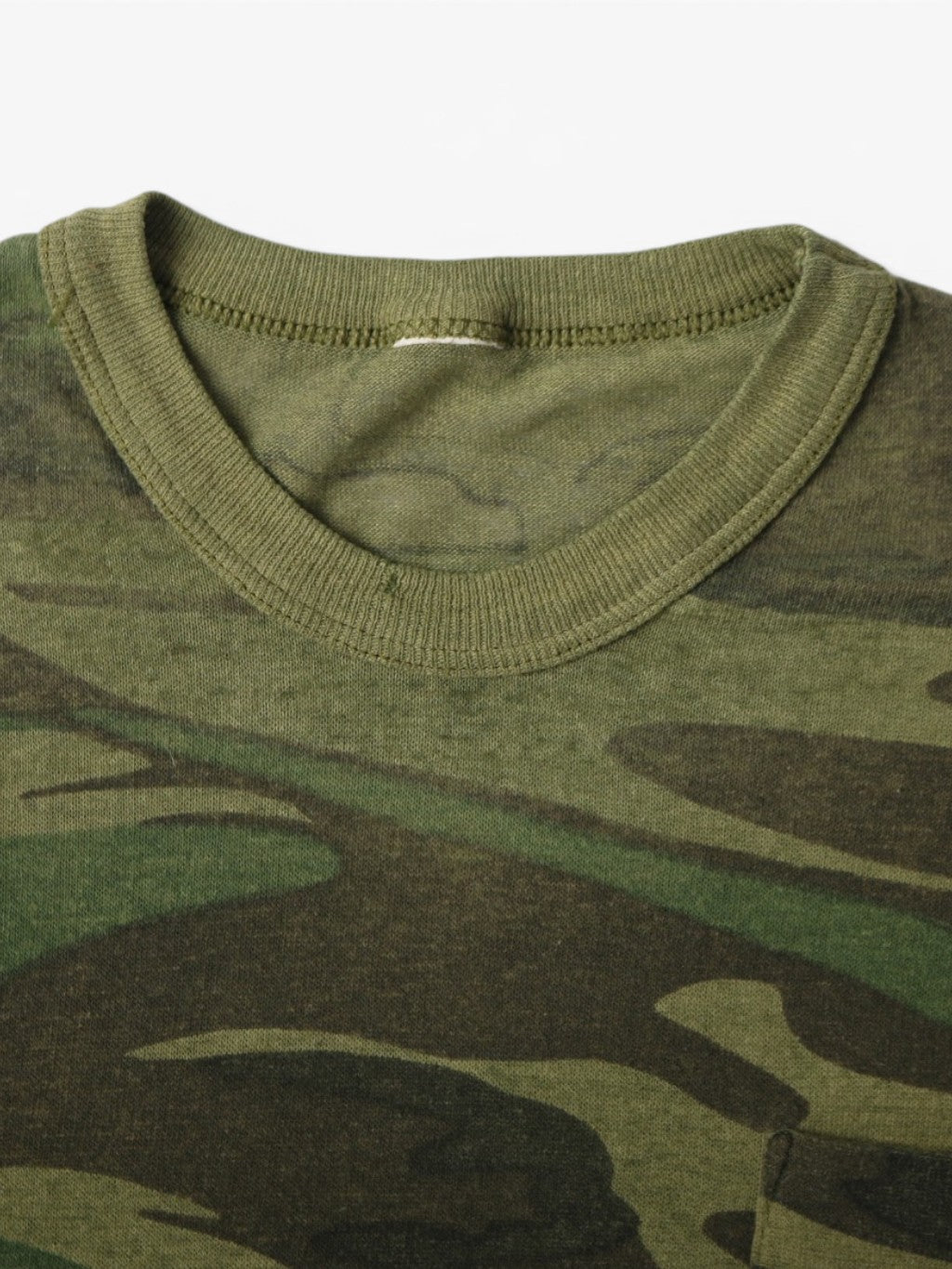 Single Stitch Woodland Camouflage Pocket T-Shirt