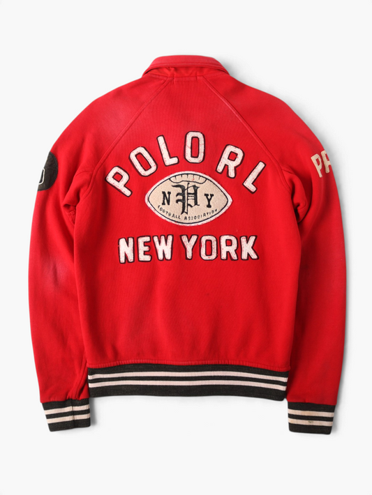 Vintage Patched Varsity Jacket - Red