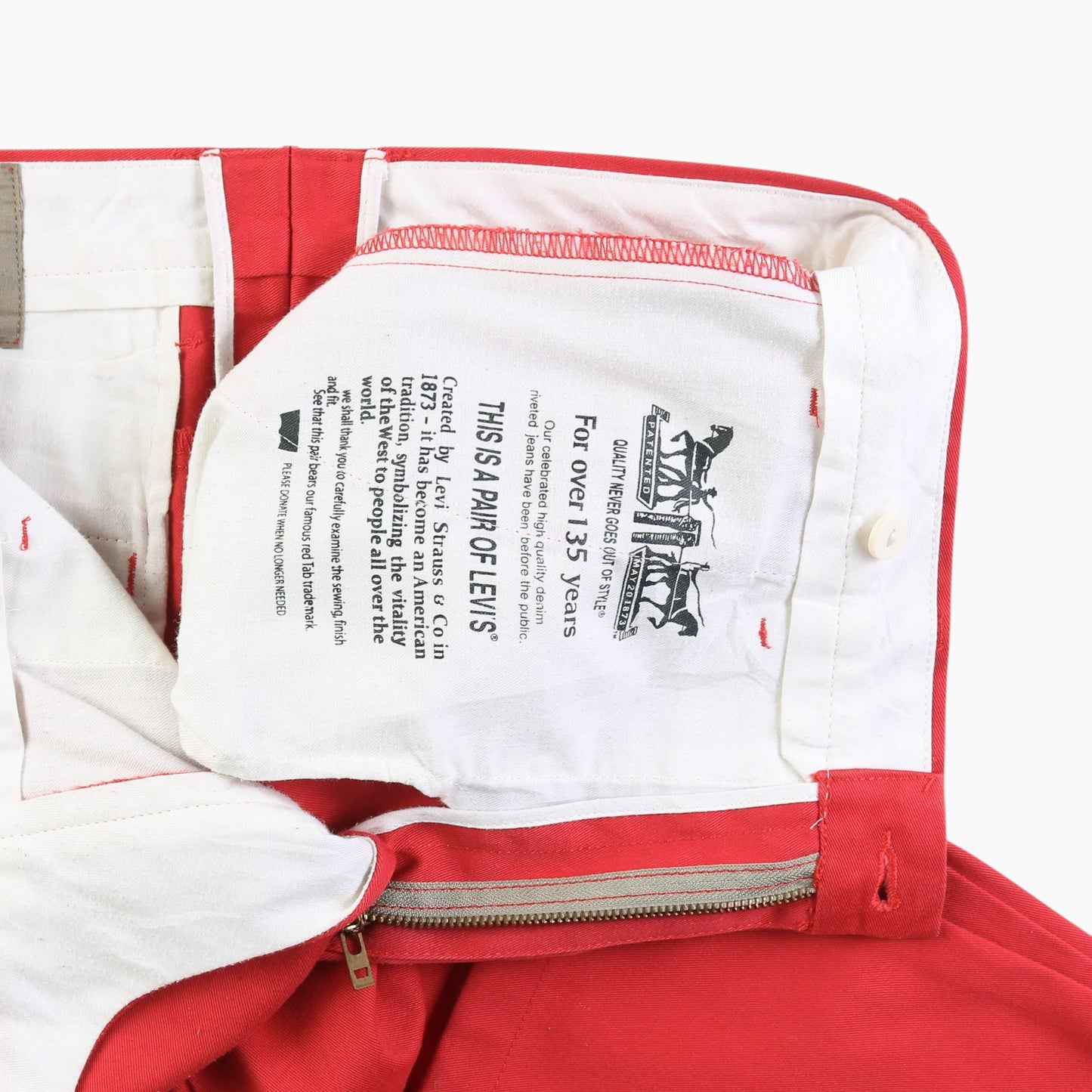 Vintage Gold Tab Pants - Red