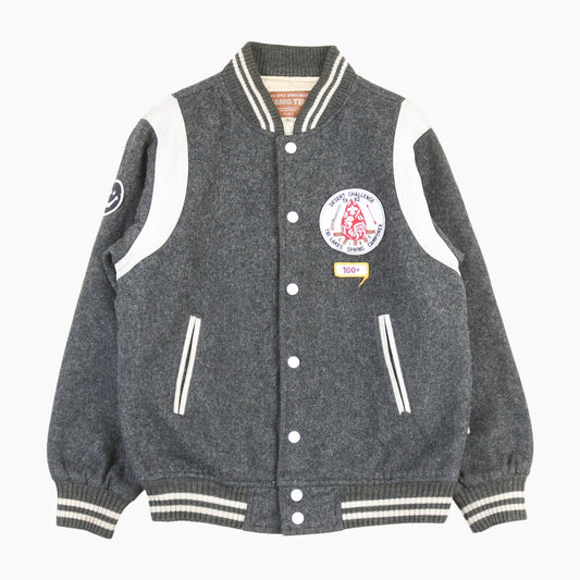 Vintage Varsity 'Desert Challenge' Bomber Jacket - Grey