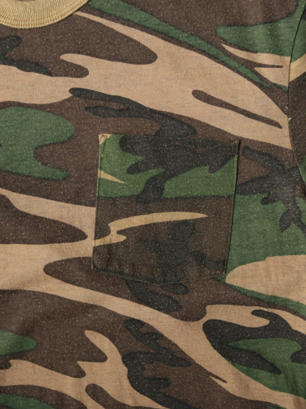 Single Stitch Woodland Camouflage Pocket T-Shirt
