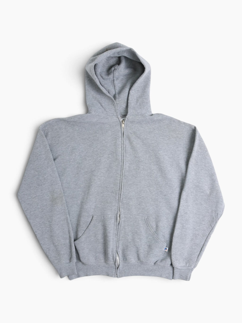 Vintage Zip Up Hooded Sweatshirt - Grey