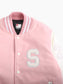 Vintage Varsity 'P' Bomber Jacket - Pink
