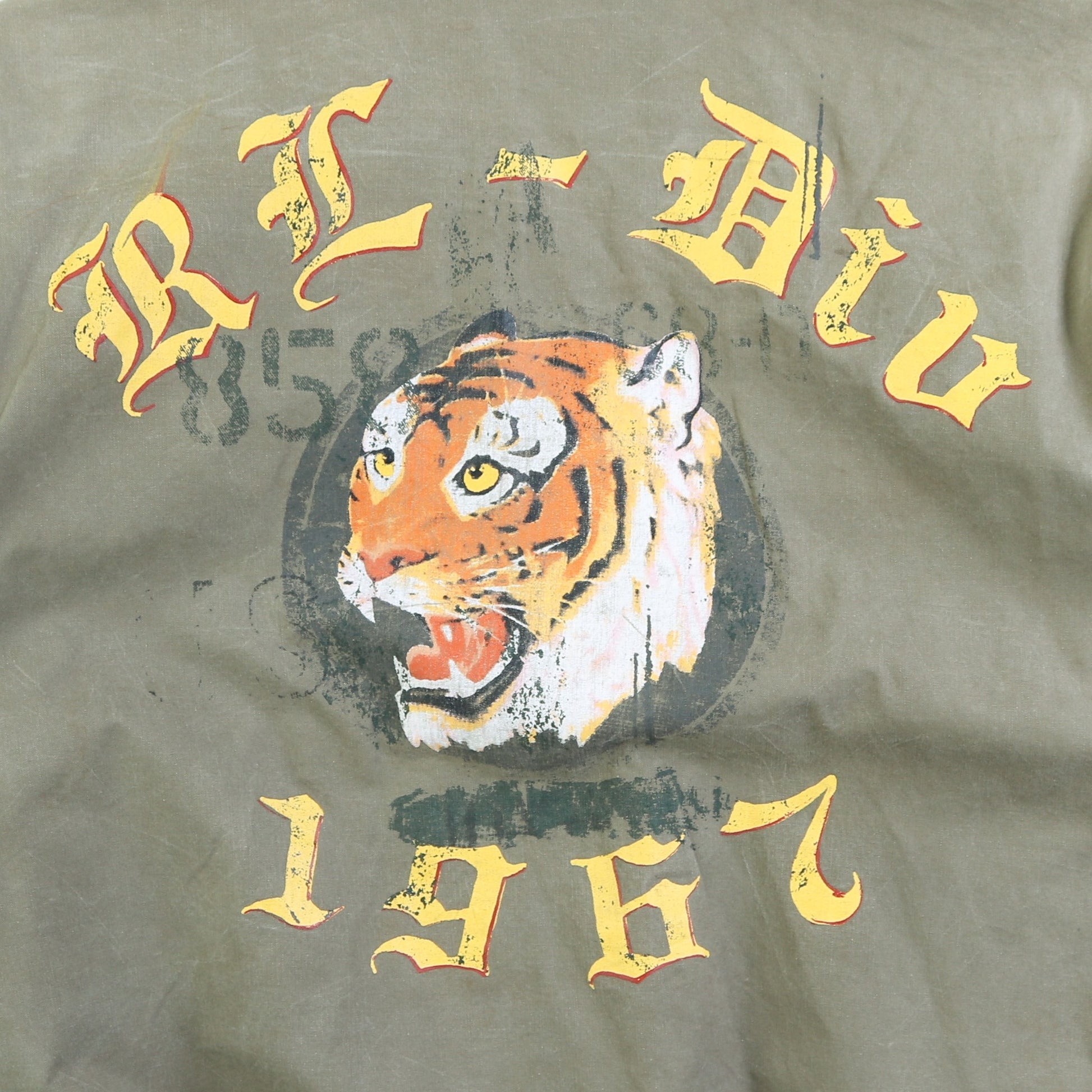 Vintage Printed Bomber Jacket - Green