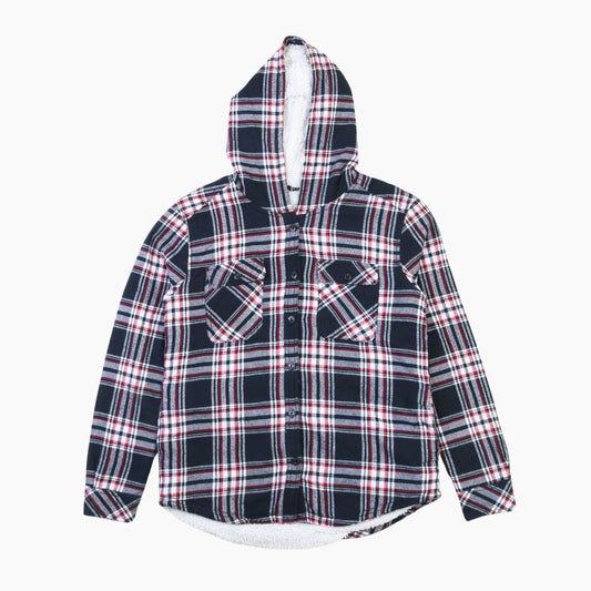 Vintage Hooded Flannel Overshirt - Red Check - American Madness