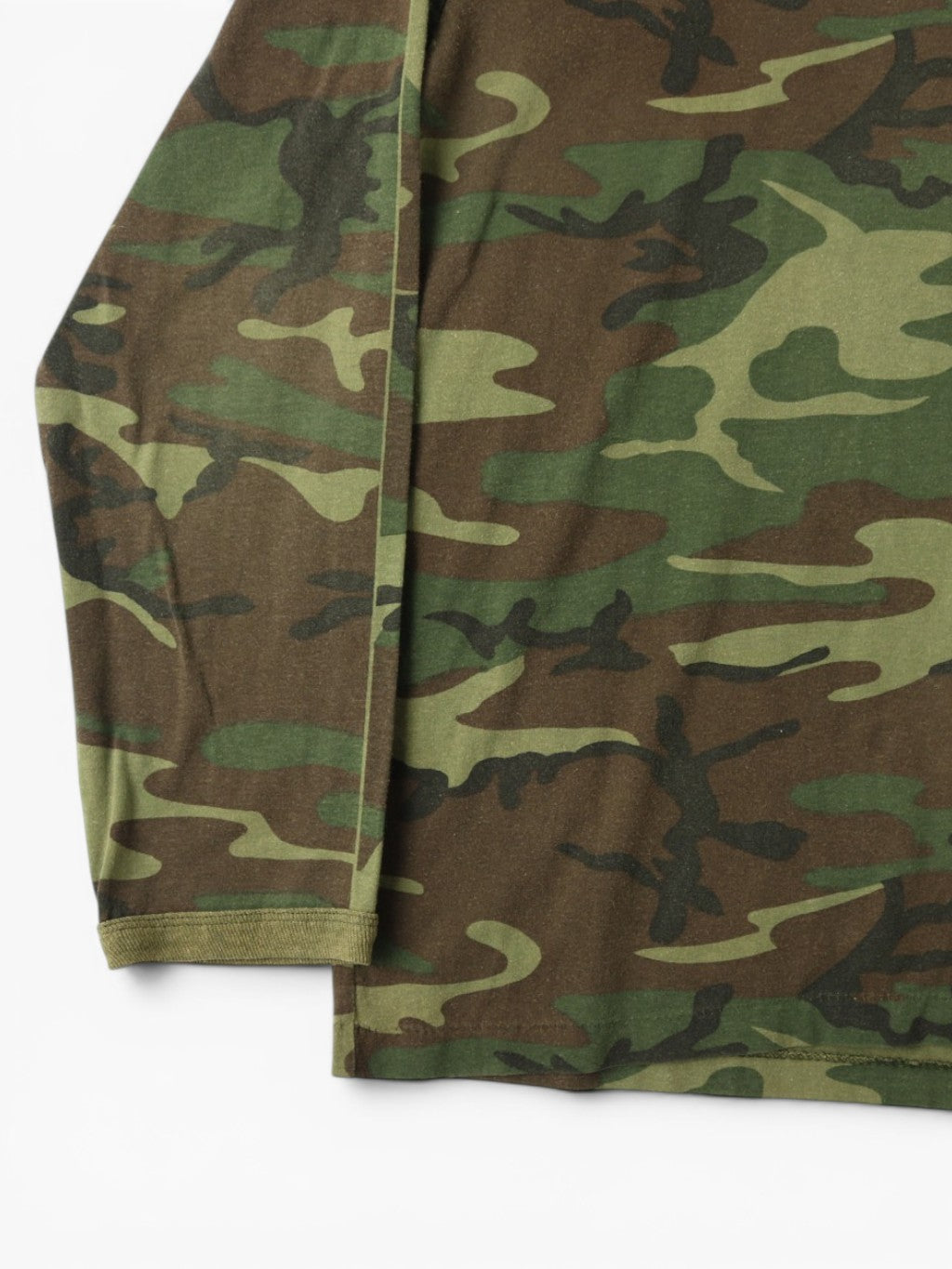 Single Stitch Woodland Camouflage Long Sleeve T-Shirt