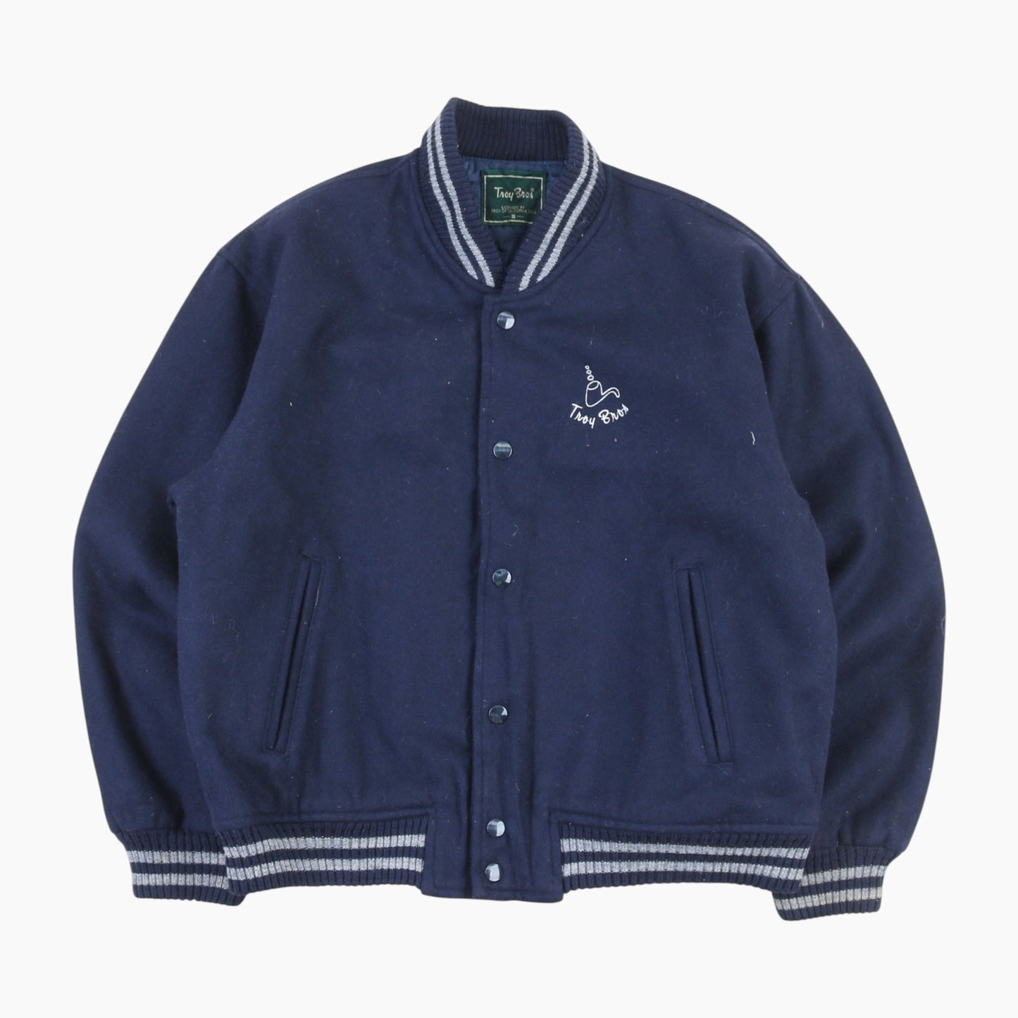 Vintage Varsity 'Troy Bros' Bomber Jacket - Navy