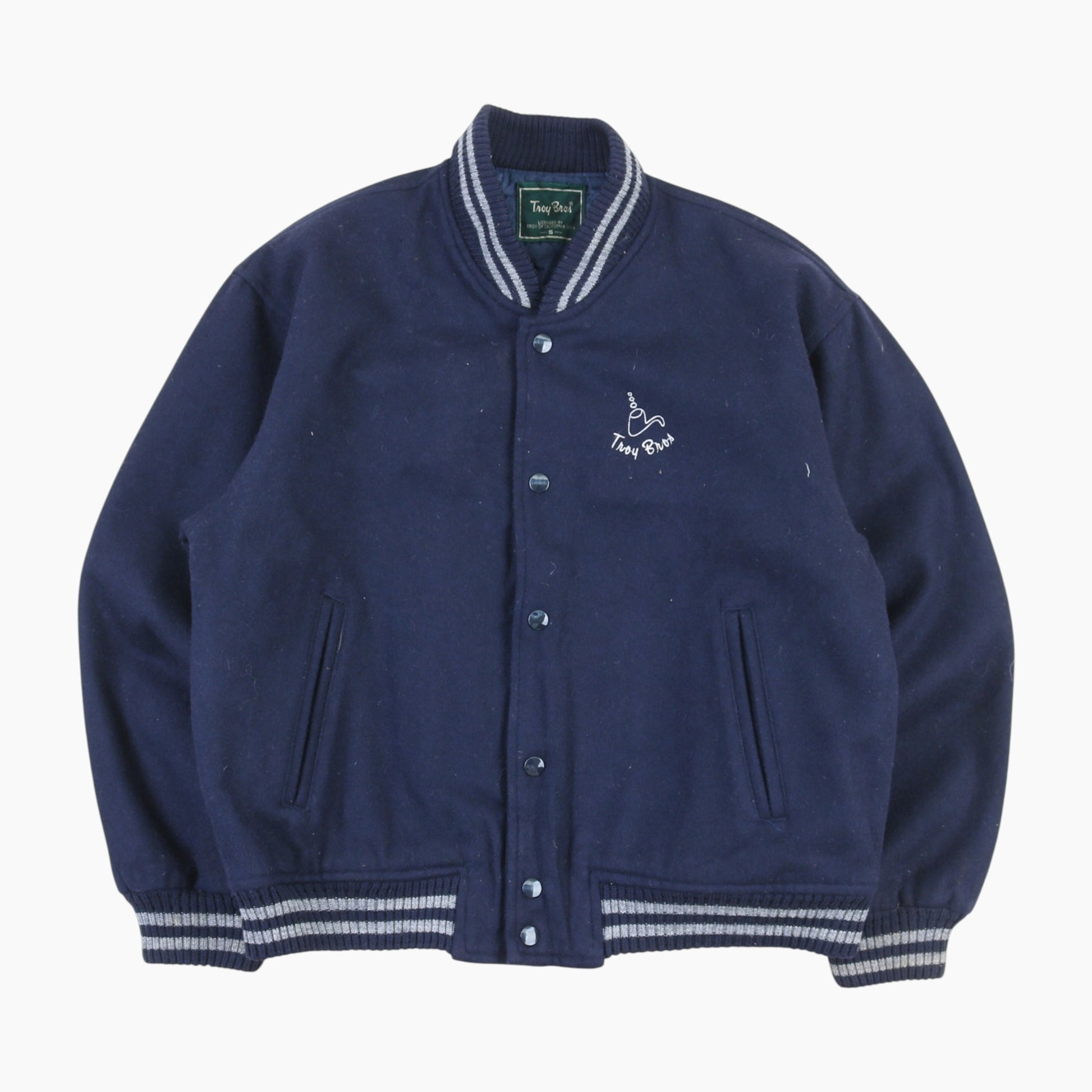 Vintage Varsity 'Troy Bros' Bomber Jacket - Navy