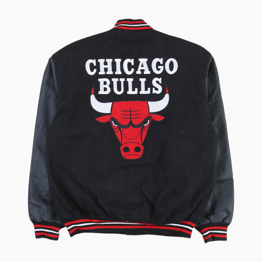 Vintage Varsity 'Chicago Bulls' Bomber Jacket - Black
