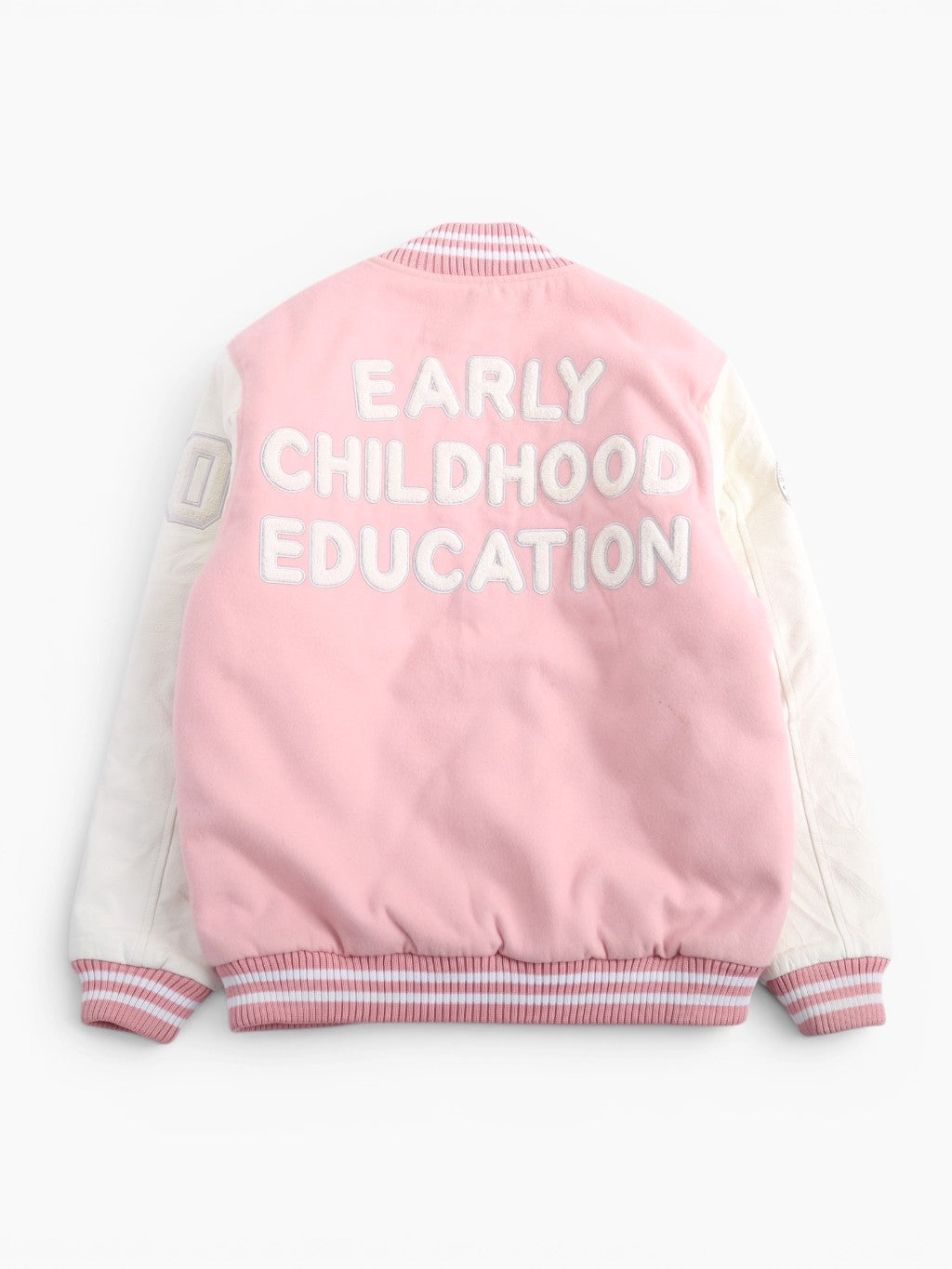 Vintage Varsity 'P' Bomber Jacket - Pink