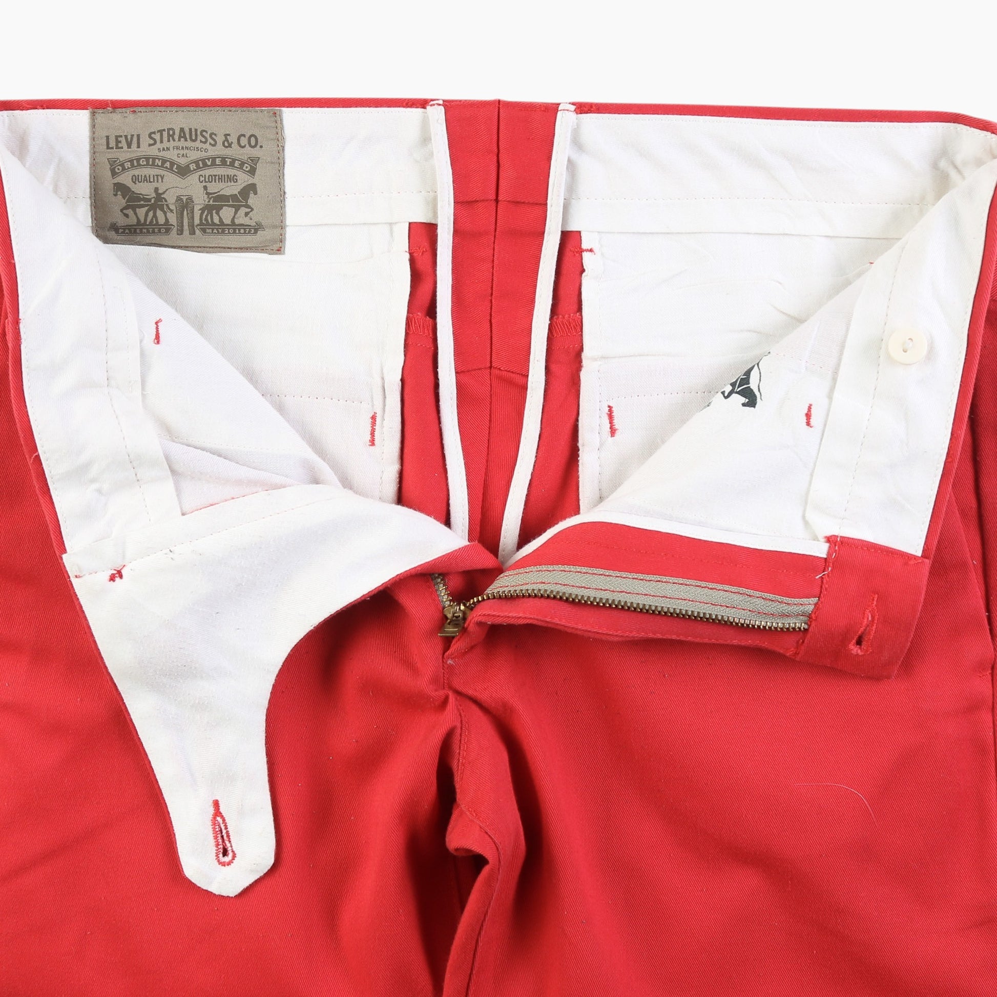 Vintage Gold Tab Pants - Red