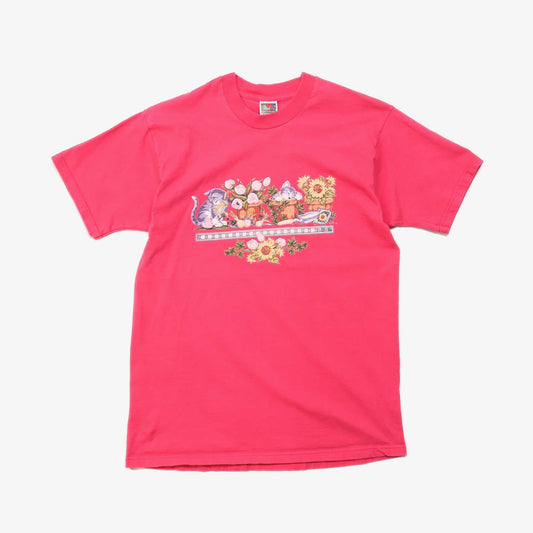 Vintage 'Cats & Flowers' T-Shirt - American Madness