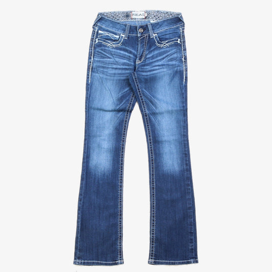 Vintage 00's Y2K Mid Rise Blue Jeans by YMI - Depop