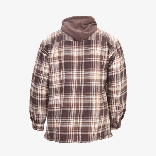 Fleece Hooded Jacket - Brown Flannel - American Madness