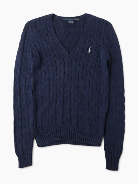 Cable Knit V-Neck