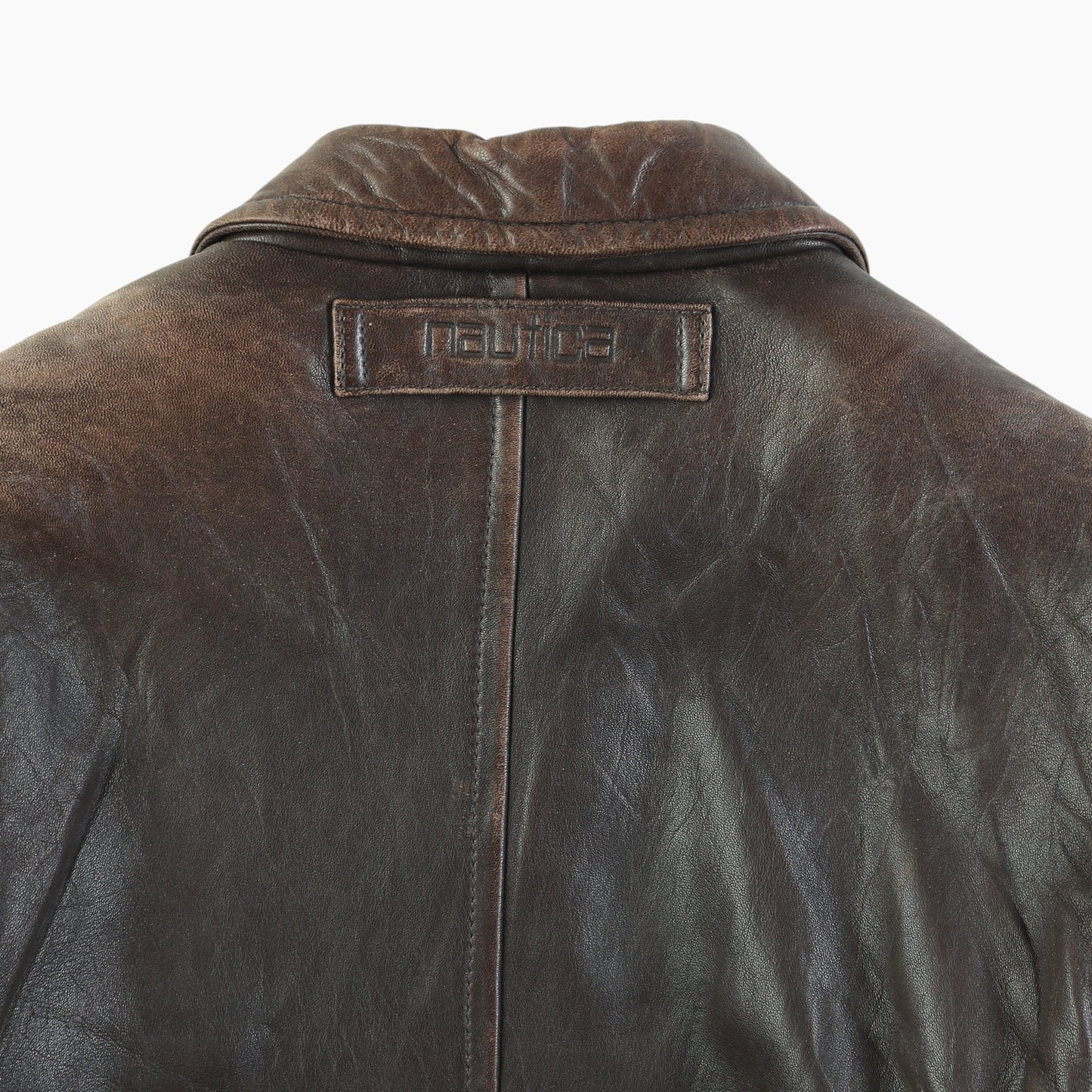 Nautica Leather Bomber Jacket