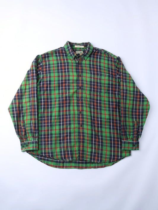 Vintage Flannel Shirt - Green Check