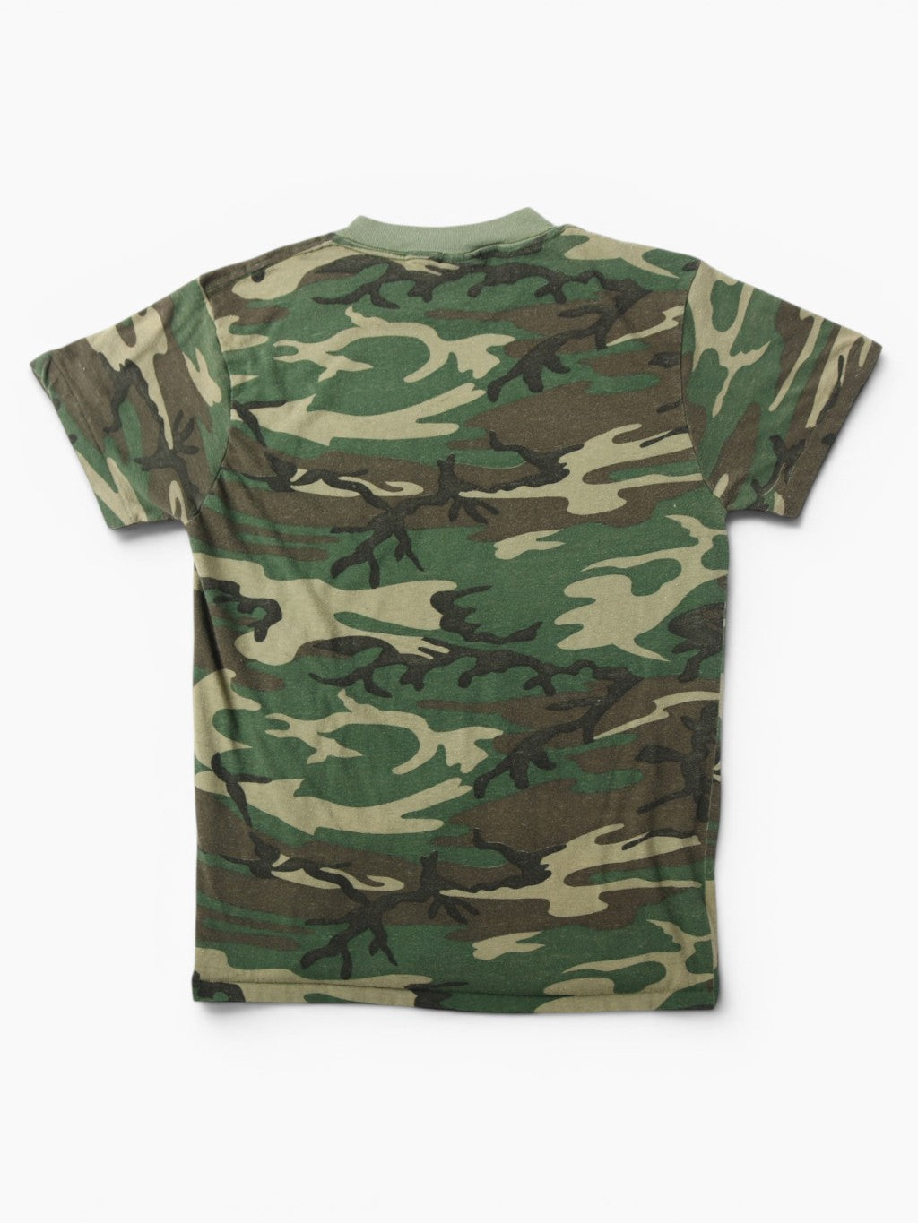 Single Stitch Woodland Camouflage Pocket T-Shirt