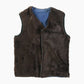 Vintage Fur Lined Vest - Blue
