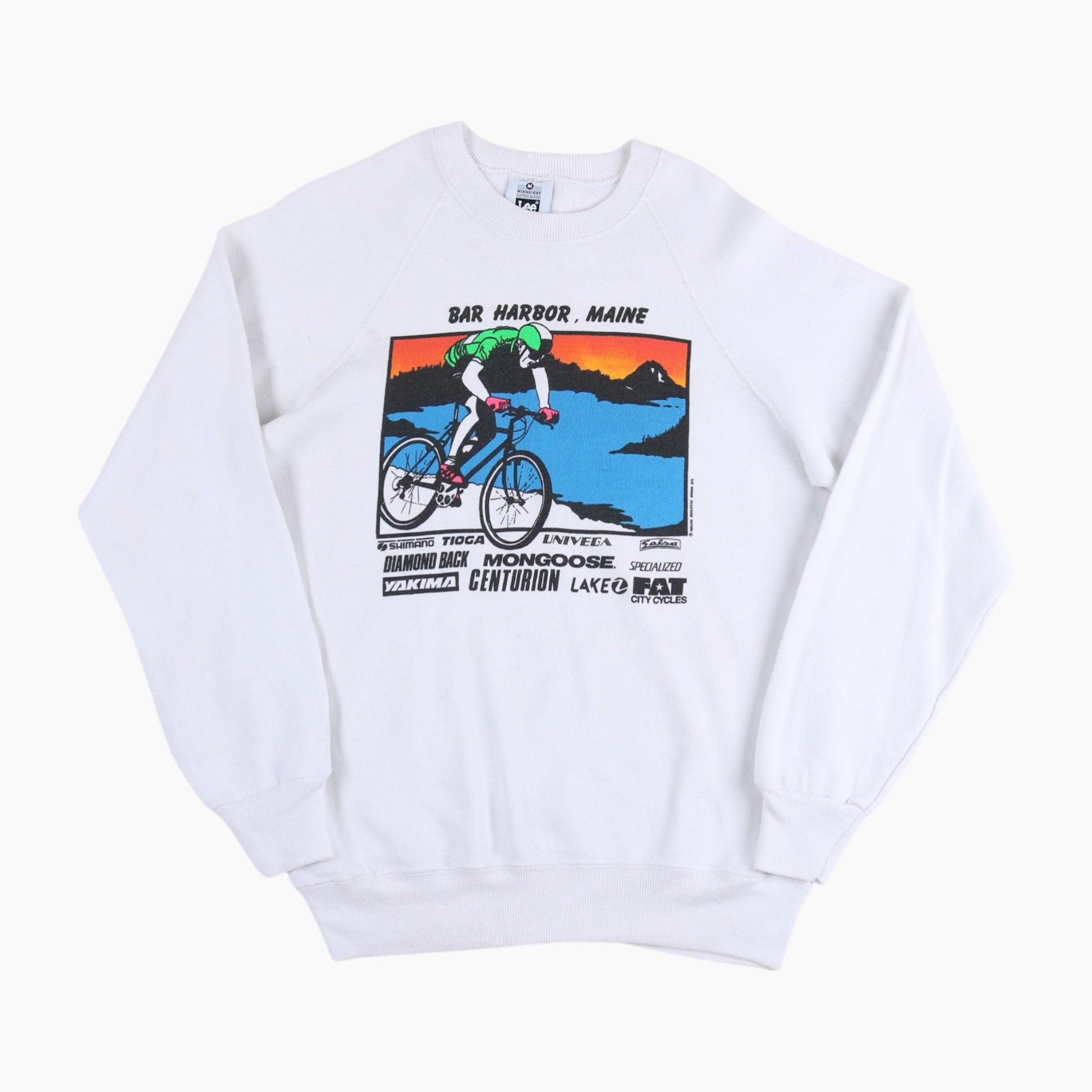 'Bar Harbor, Maine Cycling' Sweatshirt - White