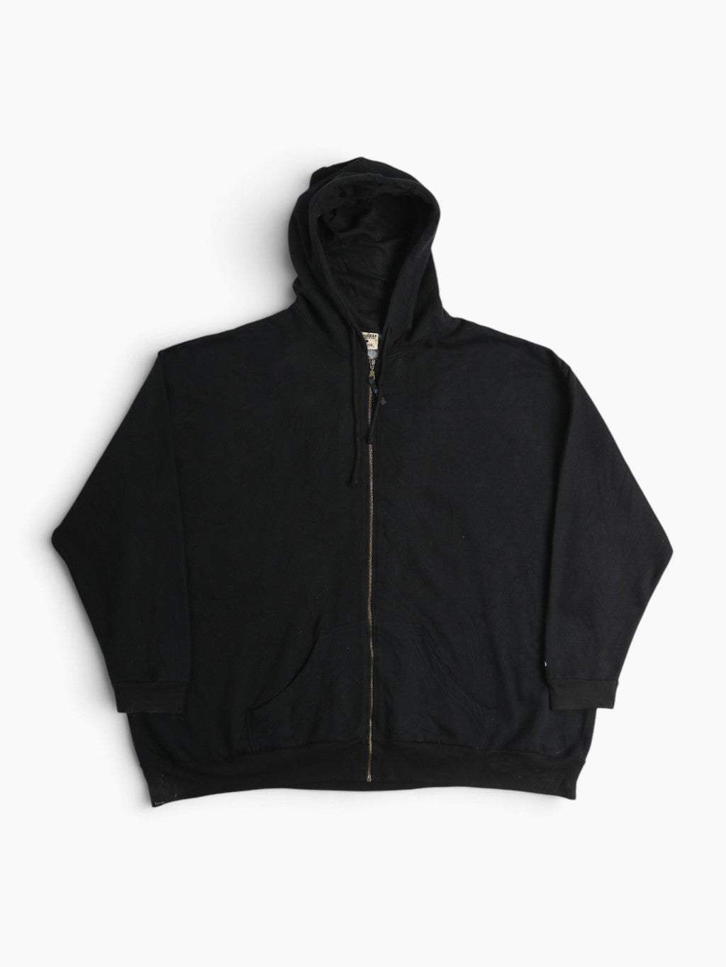 Vintage Zip Up Hooded Sweatshirt - Black