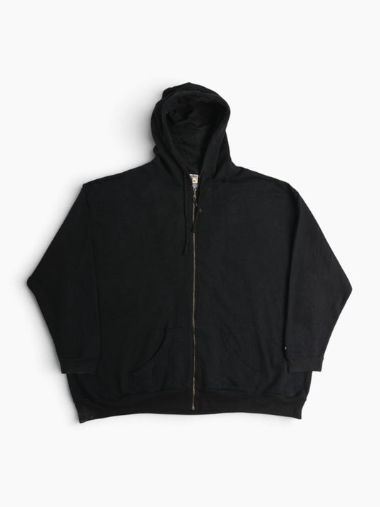 Vintage Zip Up Hooded Sweatshirt - Black