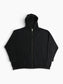Vintage Zip Up Hooded Sweatshirt - Black
