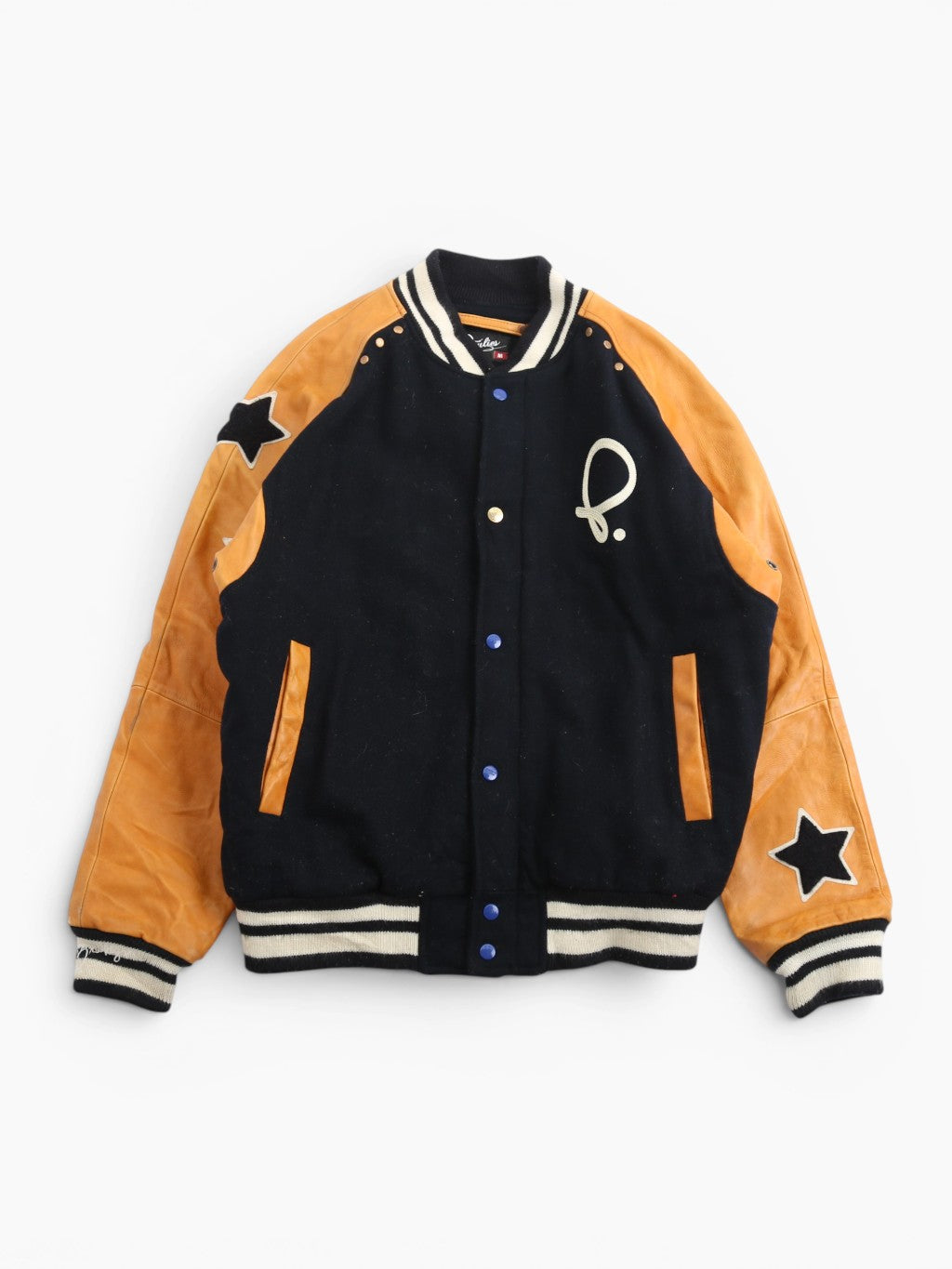Vintage Varsity 'P' Bomber Jacket - Black