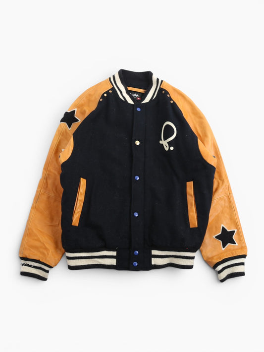 Vintage Varsity 'P' Bomber Jacket - Black