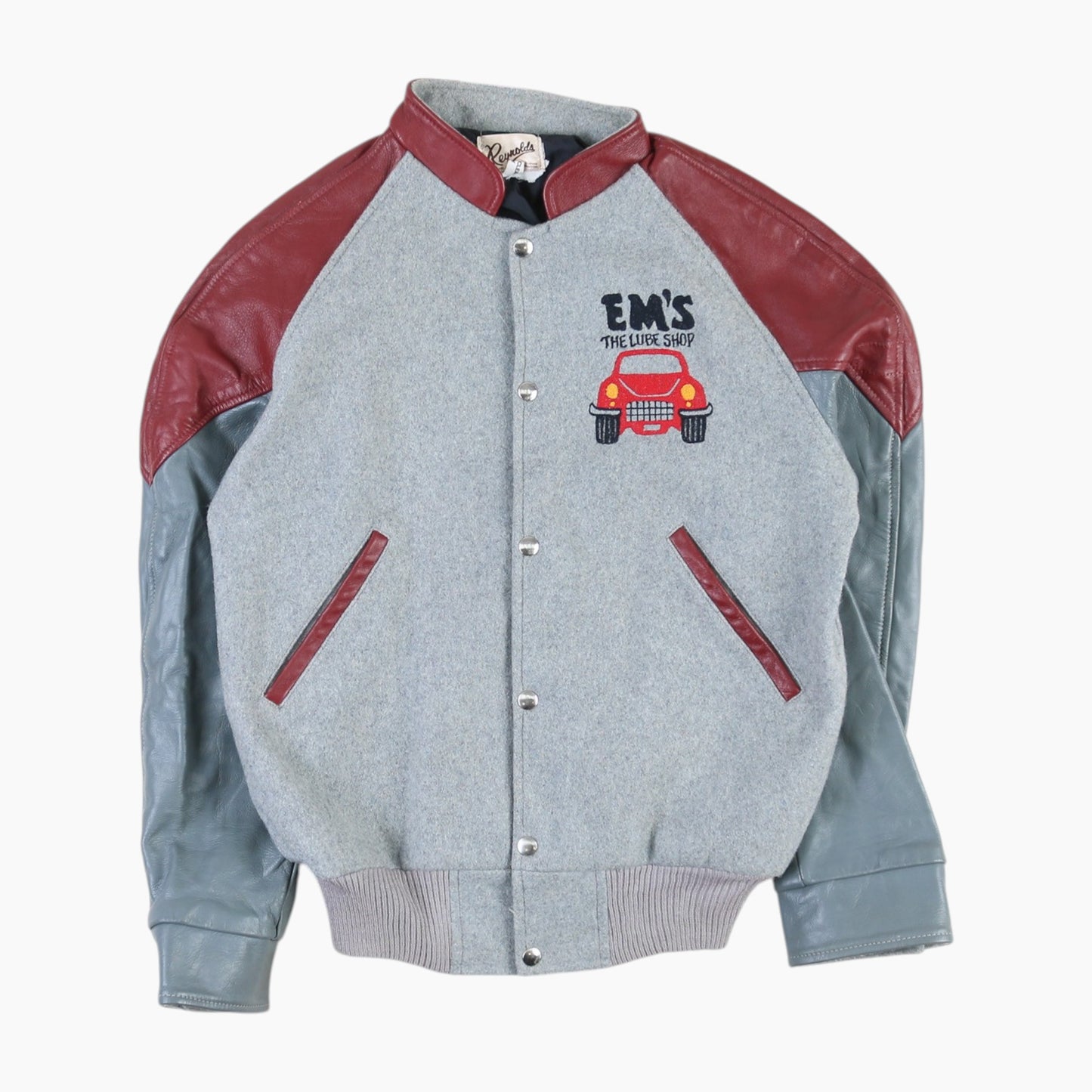 Vintage Varsity 'EM'S' Bomber Jacket - Grey