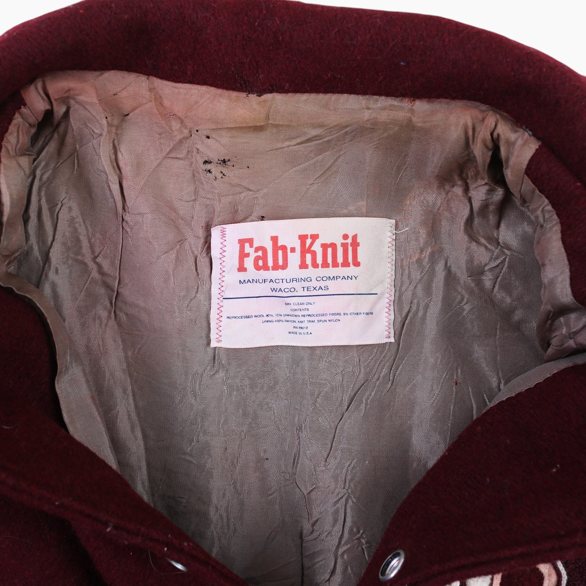 Vintage Varsity 'C' Bomber Jacket - Maroon