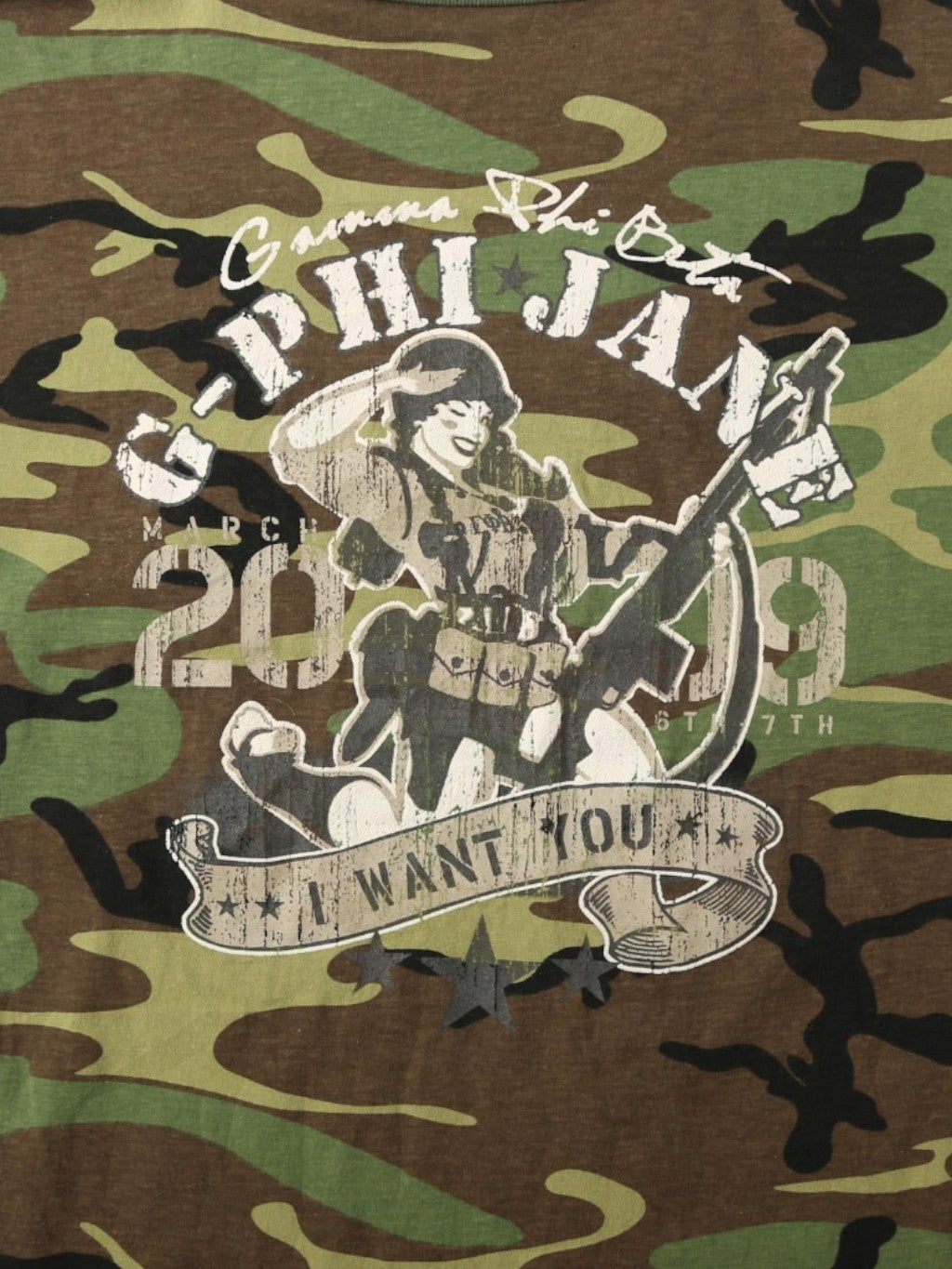 'G-Phi Jane' Woodland Camouflage T-shirt