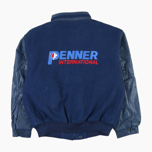 Vintage Varsity 'Penner International' BomberJacket - Navy