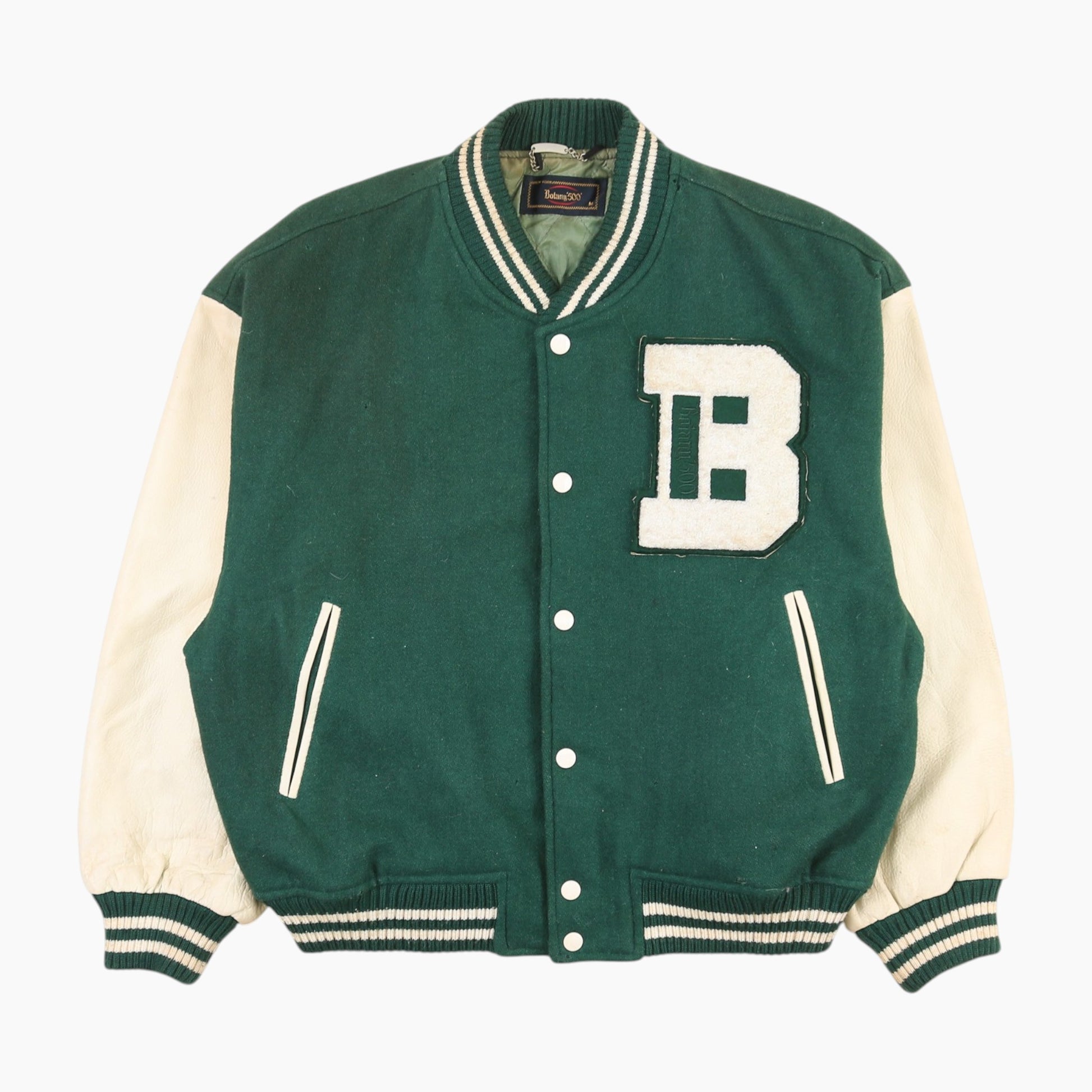 Vintage Varsity 'B' Bomber Jacket - Green