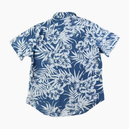 Vintage Shirt - Blue Leaf Print