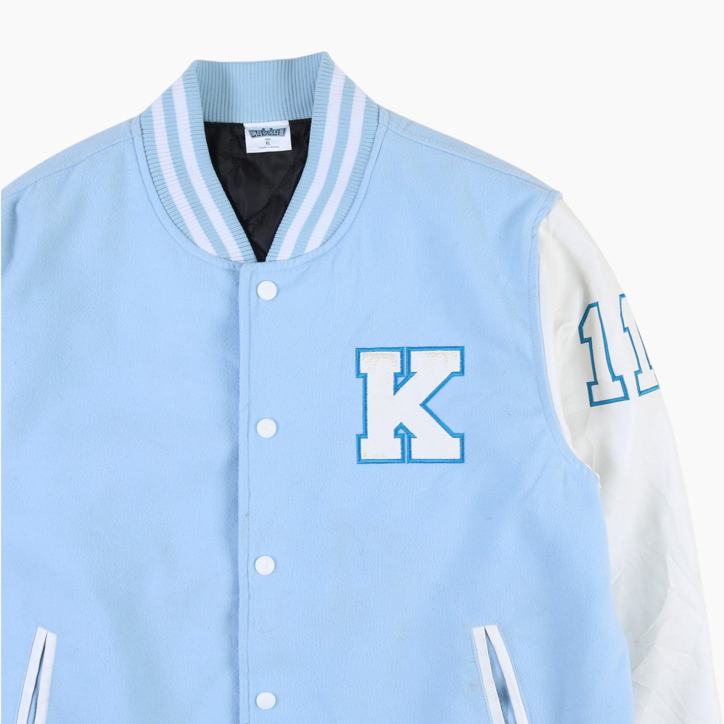 Vintage Varsity 'K' Bomber Jacket - Blue